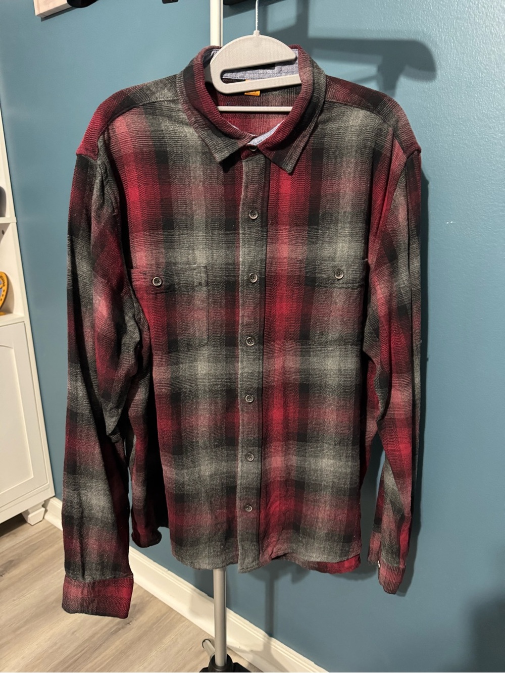 Tailor Vintage Red and Black Plaid Button-Down Shirt